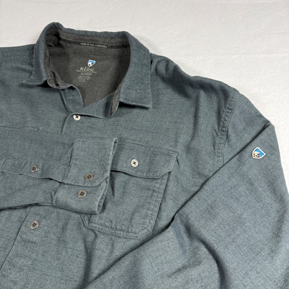 Kuhl Fugitive Shirt Mens XL Gray Long Sleeve Button Down Cotton Tencel 7186
